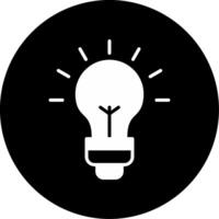 Light Bulb Illumination Glyph Circle Inverted vector