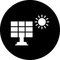 Solar Panel Solar Power Collector Glyph Circle Inverted vector