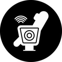 Smart Recliner Chair Automated Seating Glyph Circle Inverted vector