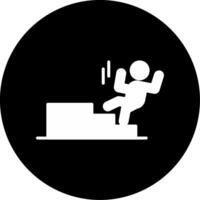Fall From Stairs Staircase Fall Risk Glyph Circle Inverted vector