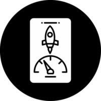 Phone Performance Boost Glyph Circle Inverted vector