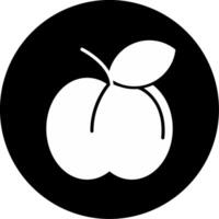 Peach Soft Fruit Glyph Circle Inverted vector