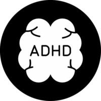 ADHD Behavioral Traits Glyph Circle Inverted vector