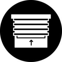 Automatic Shade Self-adjusting Window Covering Glyph Circle Inverted vector