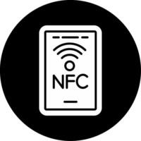 NFC Near Field Communication Glyph Circle Inverted vector