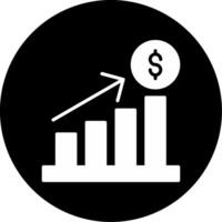 Business Profits Overview Glyph Circle Inverted vector