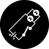 Open Circuit Diagram Glyph Circle Inverted vector