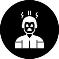 Angry Emotional Response Glyph Circle Inverted vector