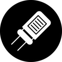 Capacitor Electrical Function Glyph Circle Inverted vector
