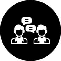 Let's Talk Conversation Start Glyph Circle Inverted vector