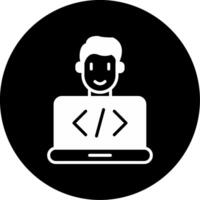 Programmer Developer Tools Glyph Circle Inverted vector