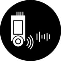 Sound Sensor Audio Detection Tool Glyph Circle Inverted vector