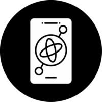 Gyroscope Sensor Technology Glyph Circle Inverted vector