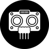 Ultrasonic High-frequency Sound Sensor Glyph Circle Inverted vector