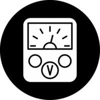 Voltmeter Measurement Tool Glyph Circle Inverted vector