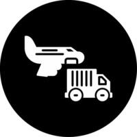 Worker Labor Force Glyph Circle Inverted vector