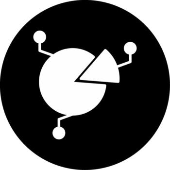 Pie Chart Graph Glyph Circle Inverted vector