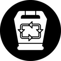Recycling Bin Waste Sorting Glyph Circle Inverted vector