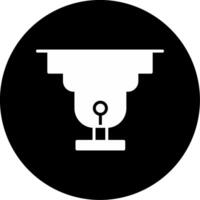 Smoke Detector Fire Detection Device Glyph Circle Inverted vector