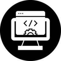 Software Development Tools Glyph Circle Inverted vector