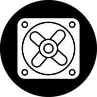Ceiling Fan Air Circulation Device Glyph Circle Inverted vector