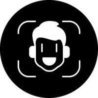 Face Recognition Biometric Identification Glyph Circle Inverted vector