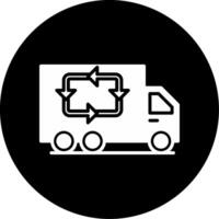 Recycling Truck Waste Collection Glyph Circle Inverted vector
