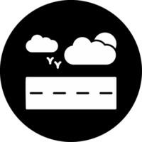 Road Pathway for Travel Glyph Circle Inverted vector