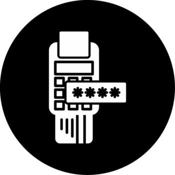 Security Number Confidential Code Glyph Circle Inverted vector