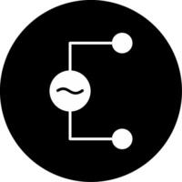 AC Voltage Source Glyph Circle Inverted vector