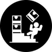 Work Injury Occupational Injury Glyph Circle Inverted vector