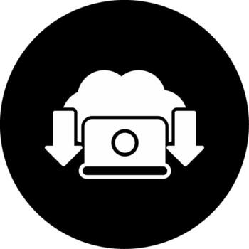 borde informática tecnología glifo circulo invertido vector