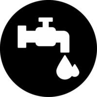 Faucet Water Flow Glyph Circle Inverted vector