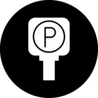 Parking Sign Parking Location Indicator Glyph Circle Inverted vector