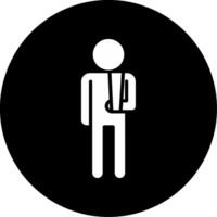 Work Injury Workplace Accident Glyph Circle Inverted vector