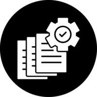 Batch Processing System Glyph Circle Inverted vector