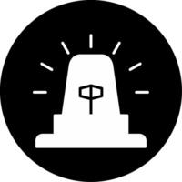 Flasher Warning Light Glyph Circle Inverted vector