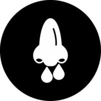 Nose Olfactory Organ Glyph Circle Inverted vector