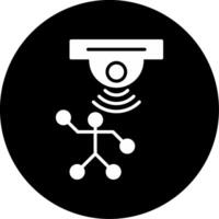 Motion Sensor Movement Detection Glyph Circle Inverted vector