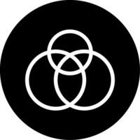 Venn Diagram Set Comparison Glyph Circle Inverted vector