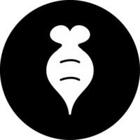 Radish Root Vegetable Glyph Circle Inverted vector