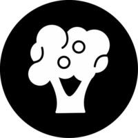 Broccoli Green Vegetable Glyph Circle Inverted vector