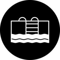 Swimming Pool Water Recreation Glyph Circle Inverted vector