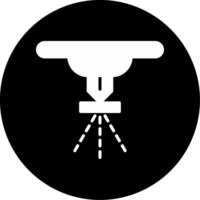 Sprinkler Automatic Irrigation System Glyph Circle Inverted vector