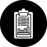 Clipboard File Holder Glyph Circle Inverted vector
