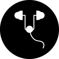 Earplugs Hearing Protection Glyph Circle Inverted vector