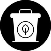 Recycle Bin Waste Sorting Container Glyph Circle Inverted vector