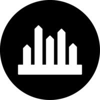 Bar Chart Business Analysis Glyph Circle Inverted vector