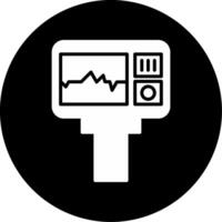 Electrocardiogram Heart Activity Measurement Glyph Circle Inverted vector