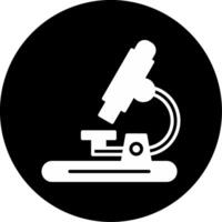 Microscope Magnified Observation Glyph Circle Inverted vector